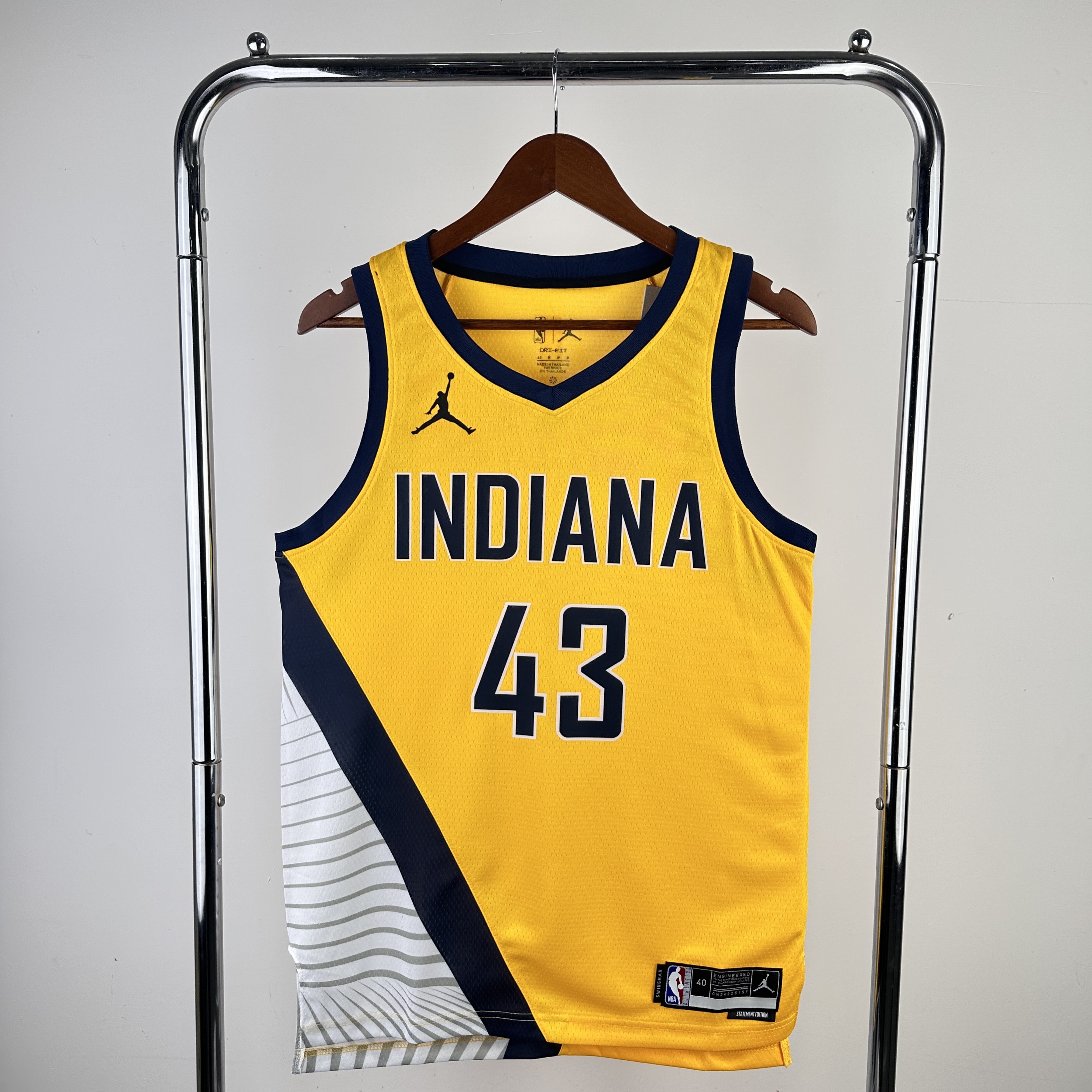 Men Indiana Pacers #43 Siakam Yellow Season 2024 NBA Jersey